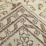 5x9 faded beige wool handknotted oushak rug, 276x166cm