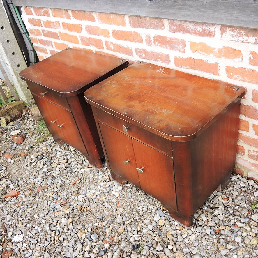 2 Antique Wooden Bedside Tables
