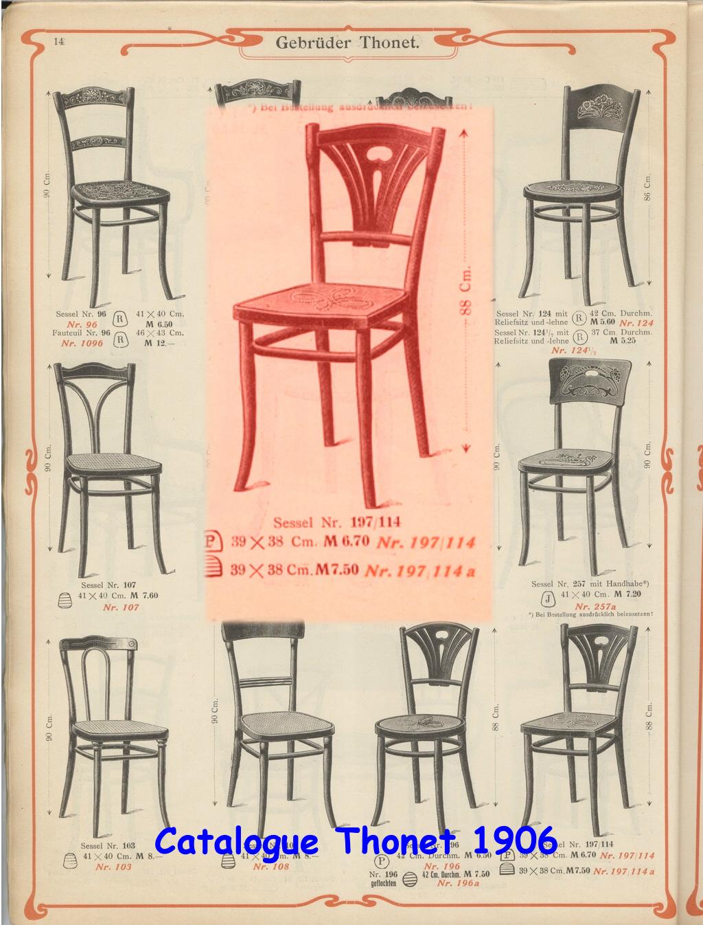 Two chairs Thonet n ° 197/114 of 1910 seat wood bistro