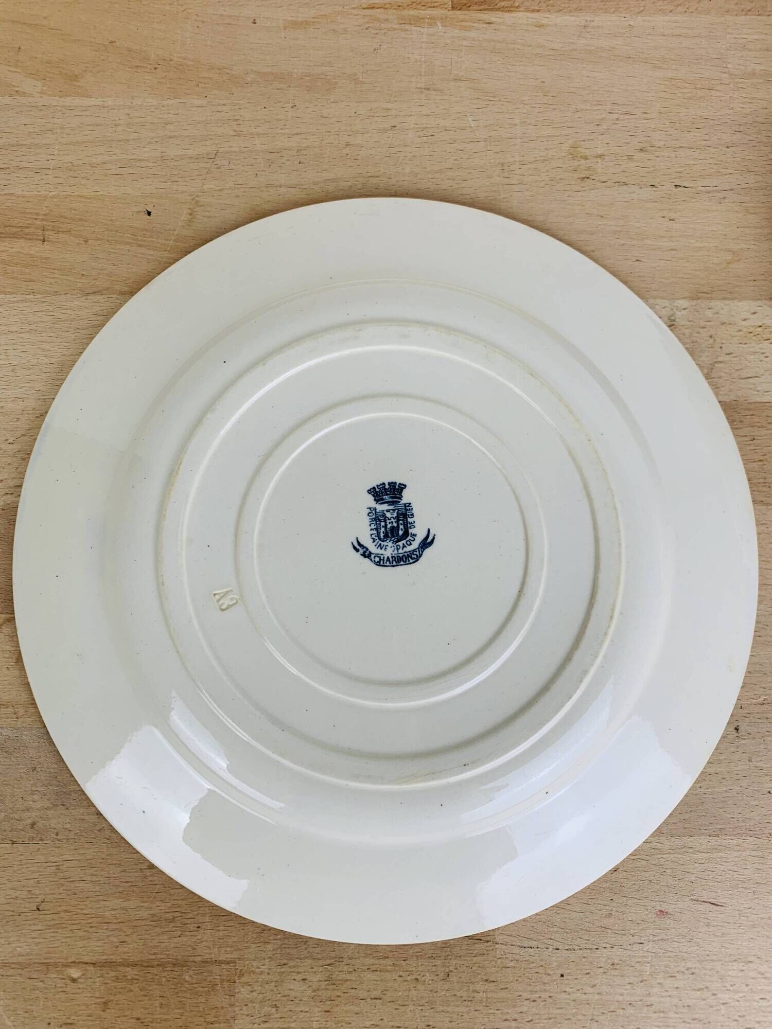 2 round dishes and 2 old Chardons model serving bowls by Gien