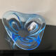 Large light blue Murano fruit bowl