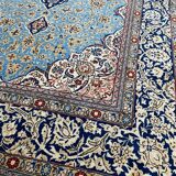 Ancient Persian carpet Ghoom wool and silk 142x222 cm