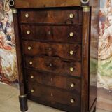 Empire-style week planner, early 19th century, in flame mahogany.