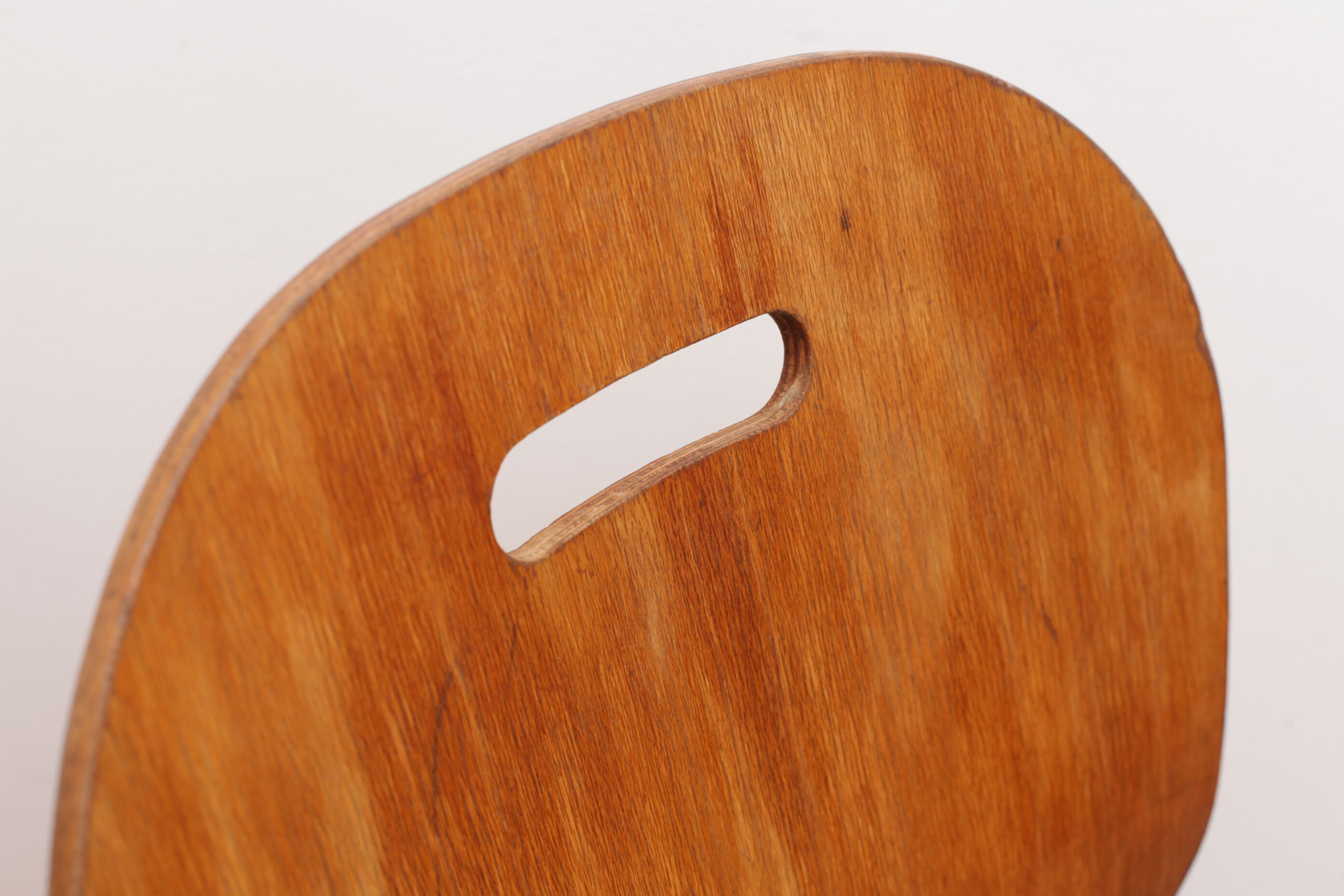 Chair, wood, handle and smoked metal