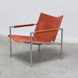 Cognac leather 'SZ02' lounge chair by Martin Visser for 't Spectrum, 1960