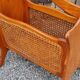 Magazine rack, wood and canework, vintage, 70s - 80s