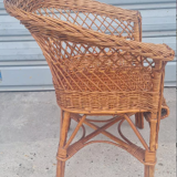 Children's chair in rattan and wicker