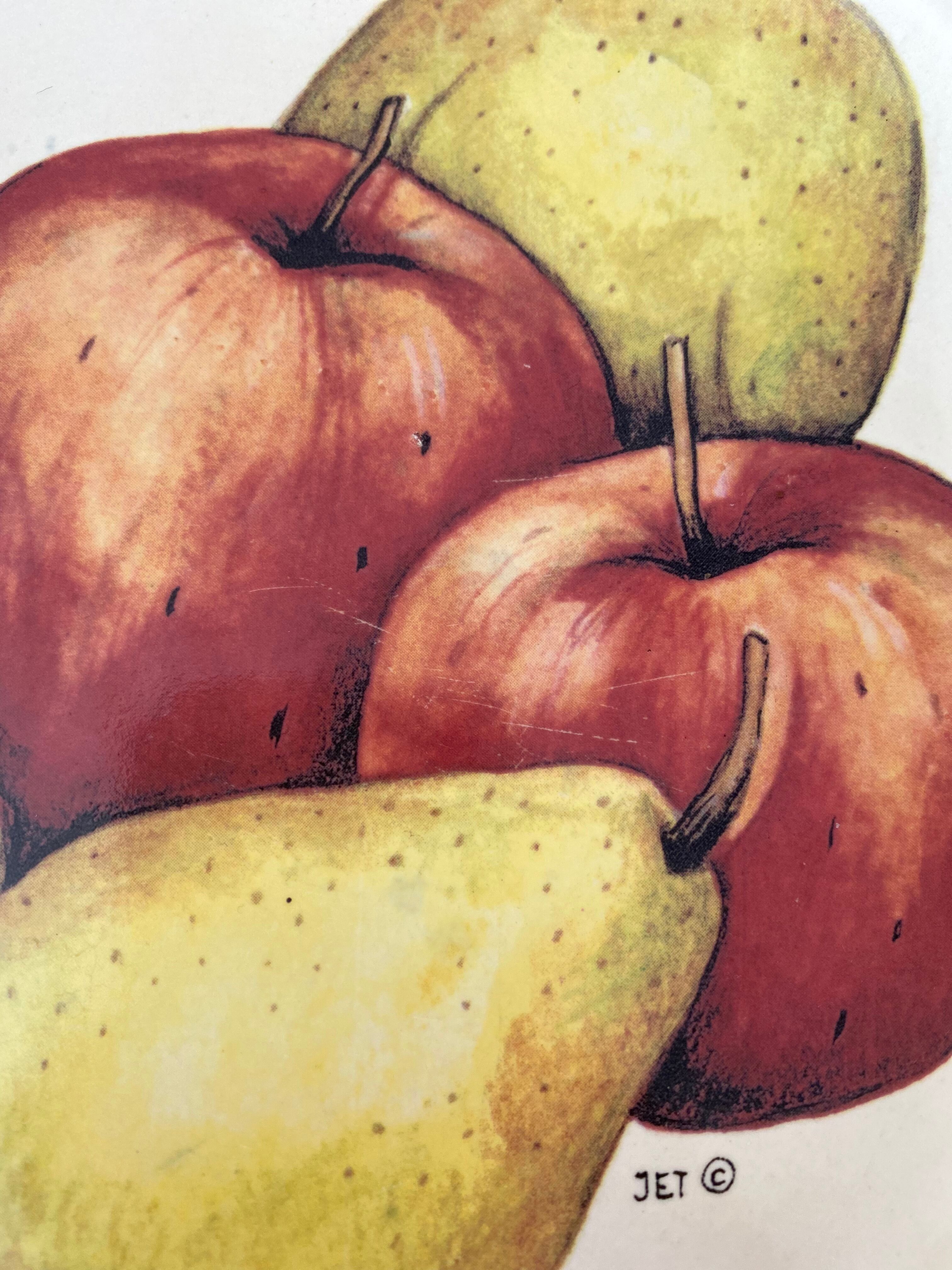 Ceramic salad bowl apples and pears Ter Steege Rÿssen vintage