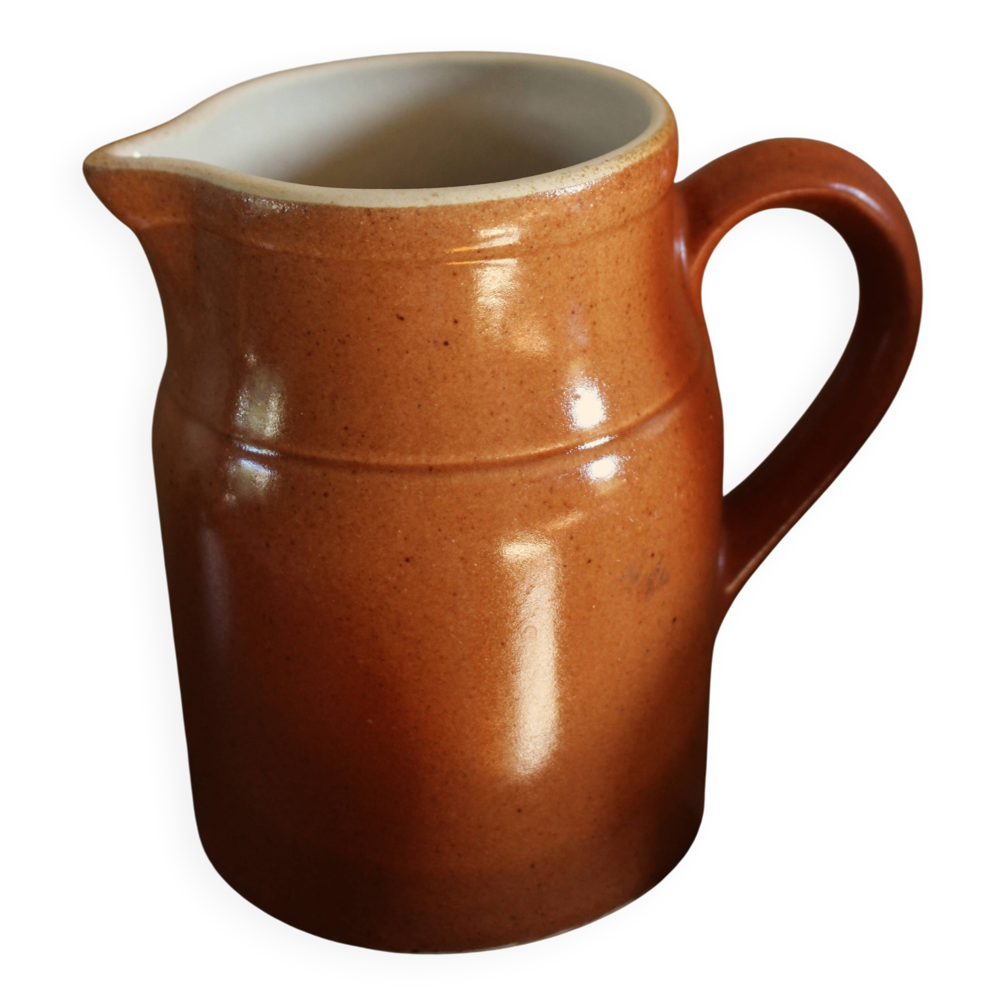 Vintage Glazed Stoneware Carafe by Digoin