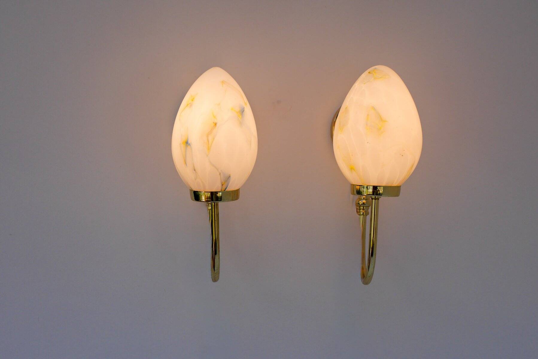 Vintage Scandinavian wall lights, 1980s, set of 2