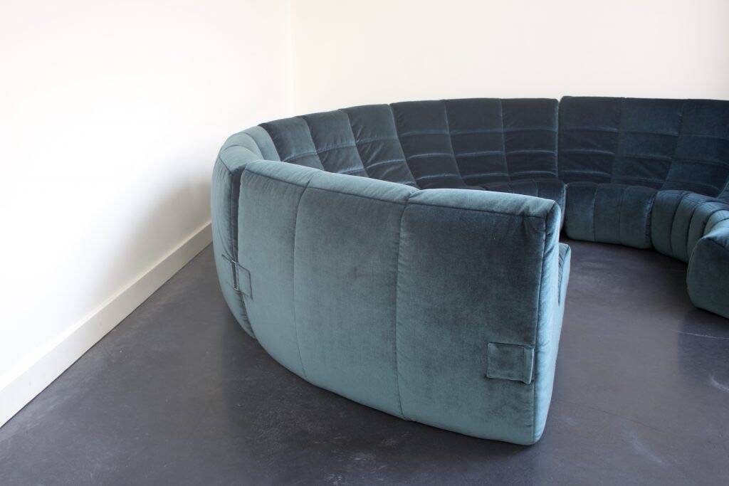 Rare and Exceptional 'Gilda' Circle Sofa in Velvet by Michel Ducaroy, 1972