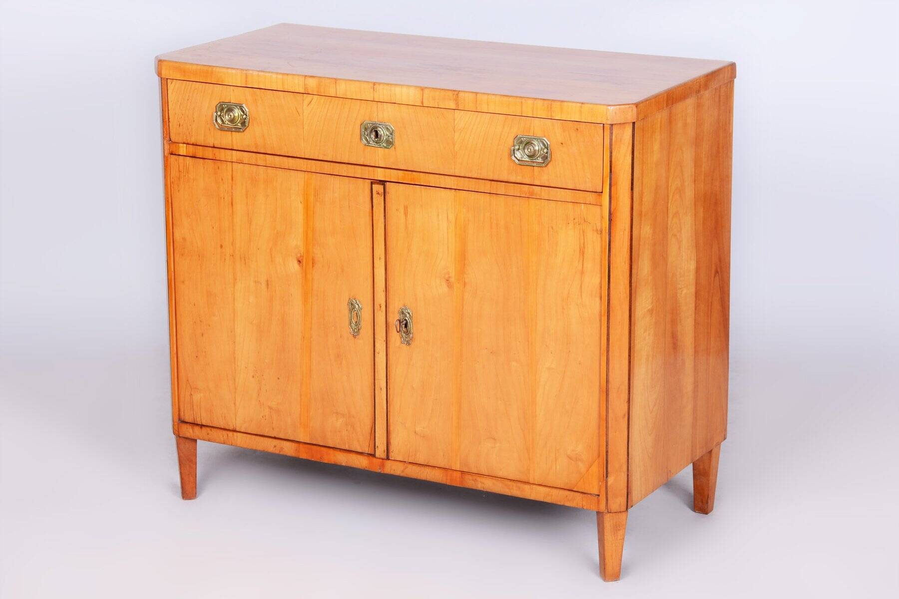Biedermeier Cabinet in Cherry, Spruce & Ebony, Czech, 1820s