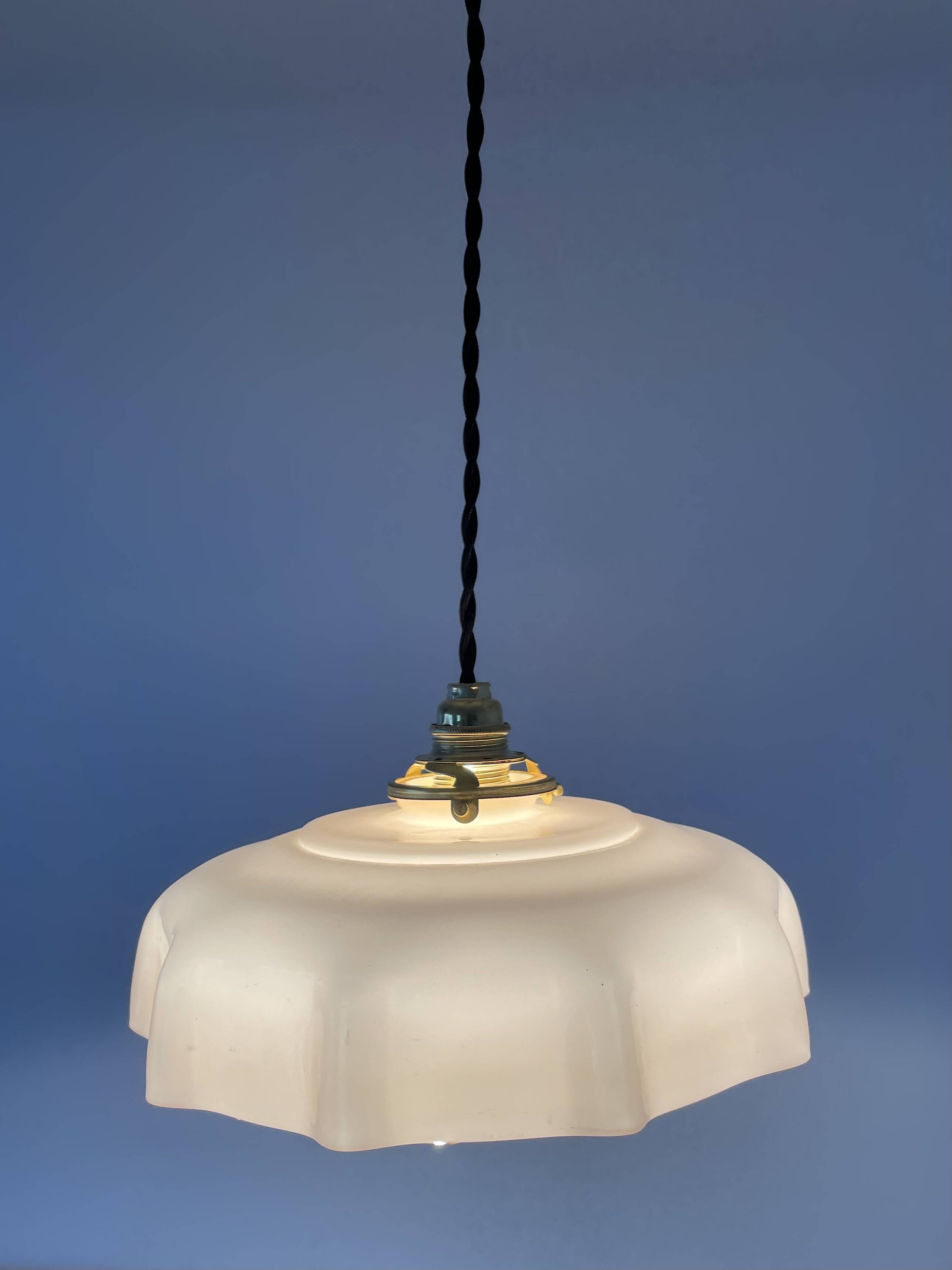 Old pink opaline pendant light