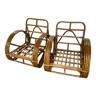 Pair of vintage rattan and bamboo armchairs - 60s