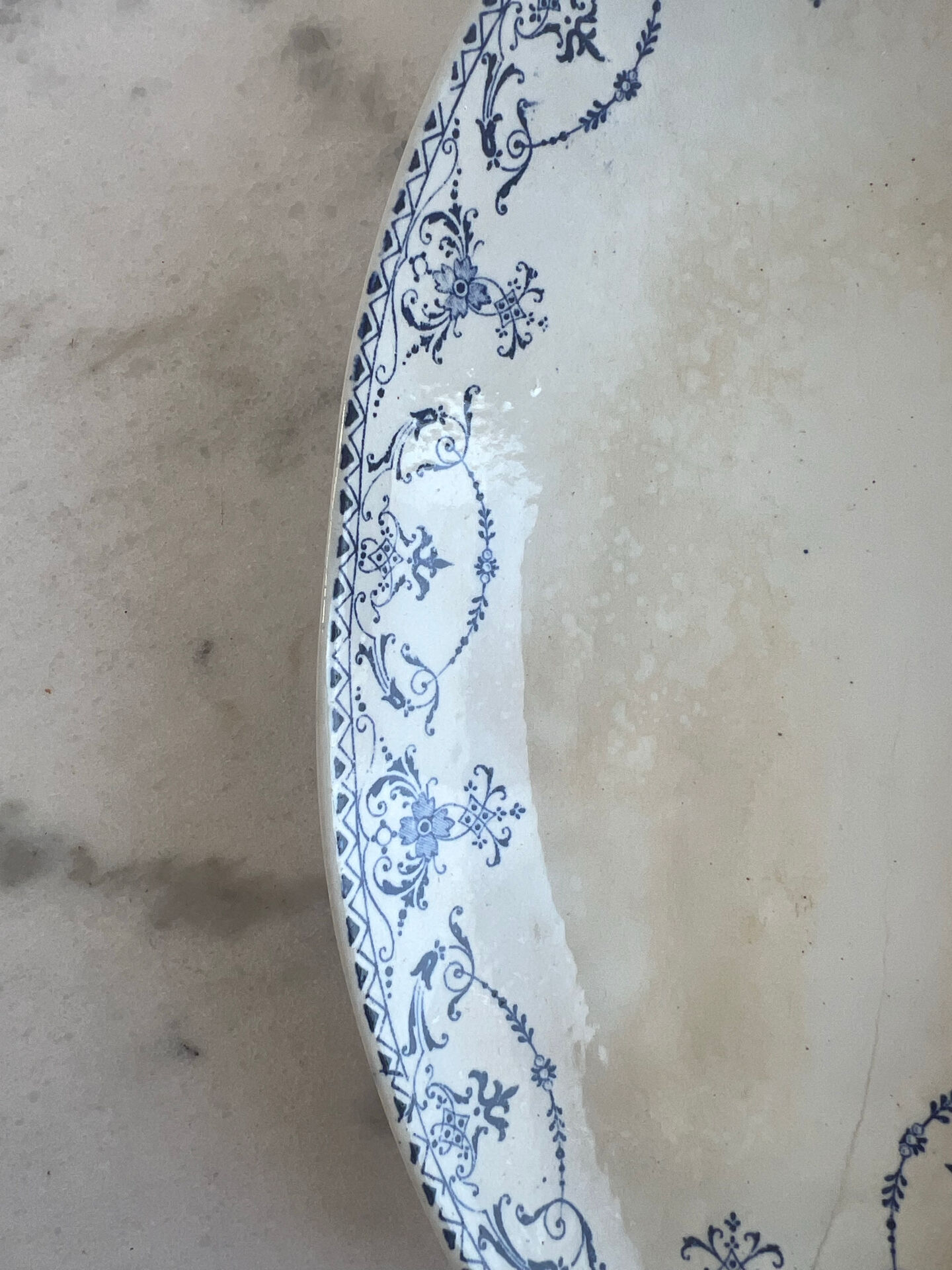 Set of 2 oval dishes Lunéville KG — Moustiers Collection, Earthenware