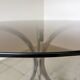 1970s Italian dining table in smoked glass and chrome.