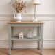 Side table, Art Deco reimagined in grey-green.