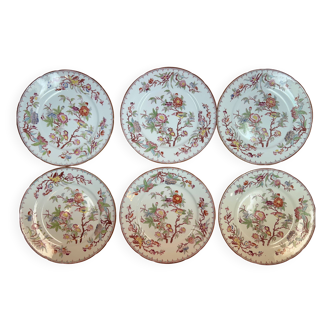 Sarreguemines Minton 252 lot de 6 assiettes + 1 cado diamètre 21 cm