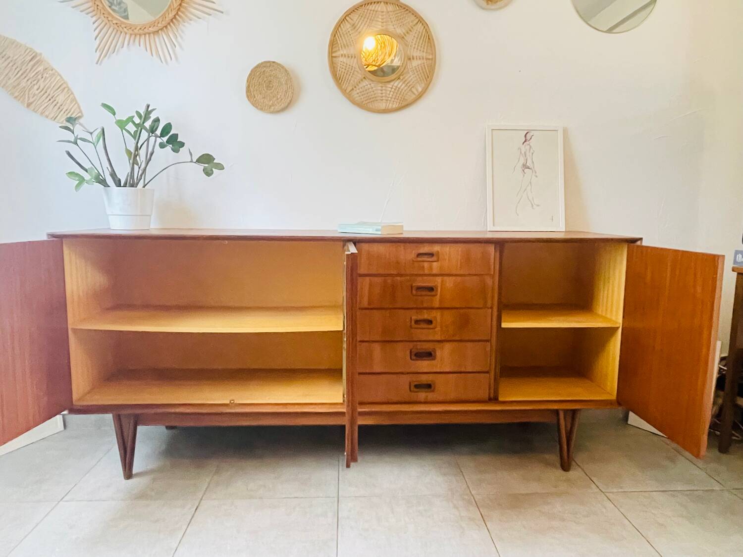 Vintage sideboard from 1962, signed