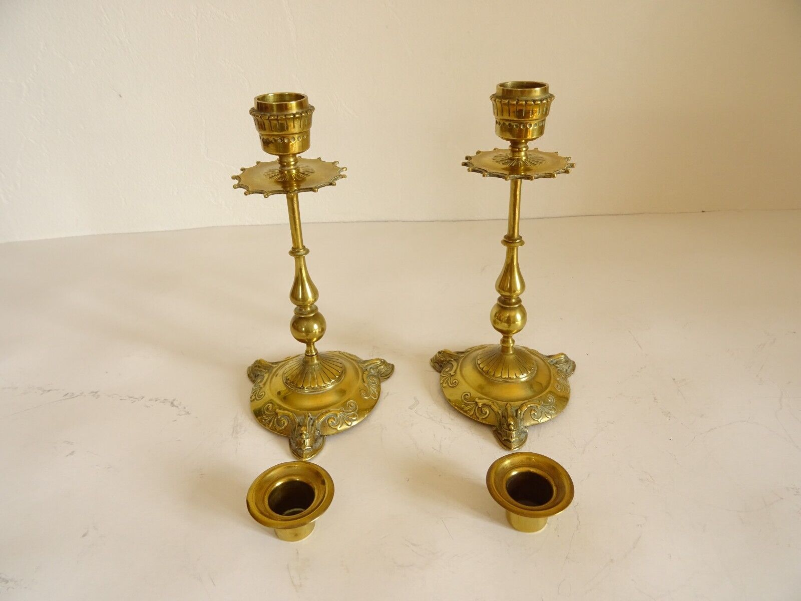 Art Nouveau candle holder pair early XX