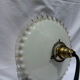 White opaline wavy suspension brass claw vintage lampshade