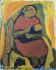 Mid-Century Modern "Affection" Vintage Unframed Figurative Oil Painting
