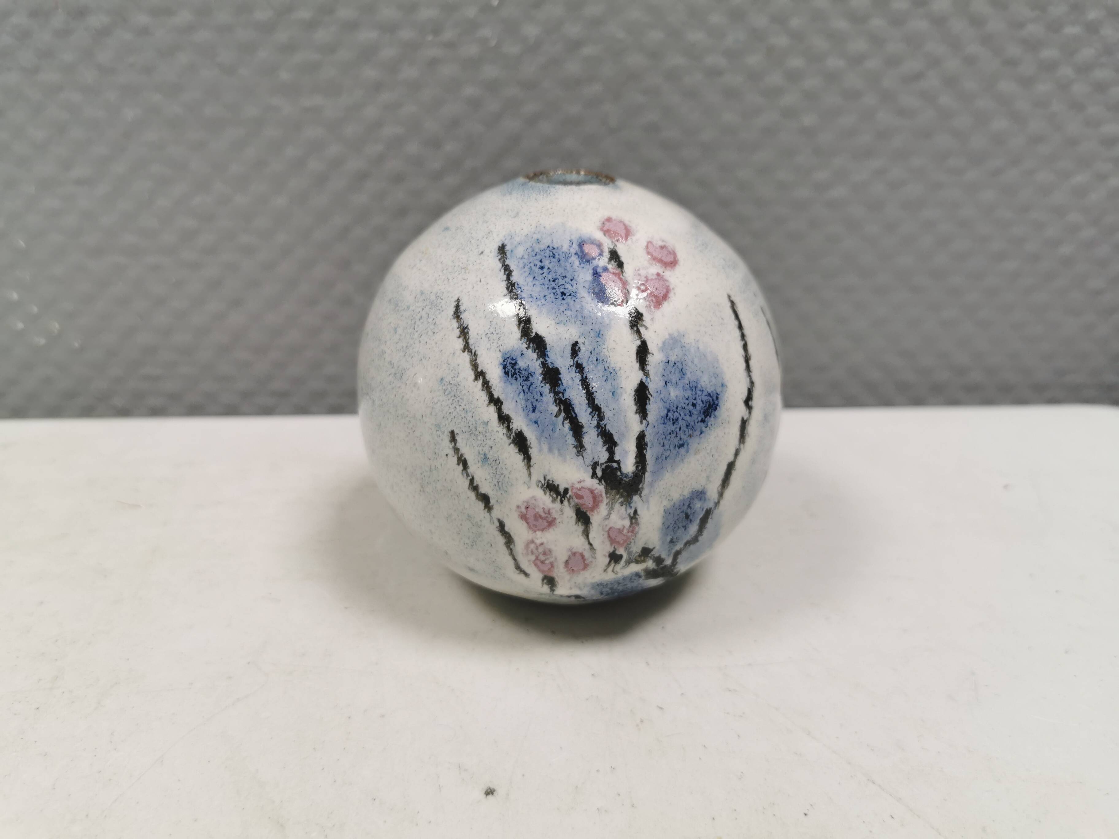 A beautiful little spherical vase from Danish Barholt Ceramics, 1970s–80s.