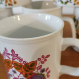 6 cups service, vintage mugs from the 70s, Staffordshire Kiln Craft