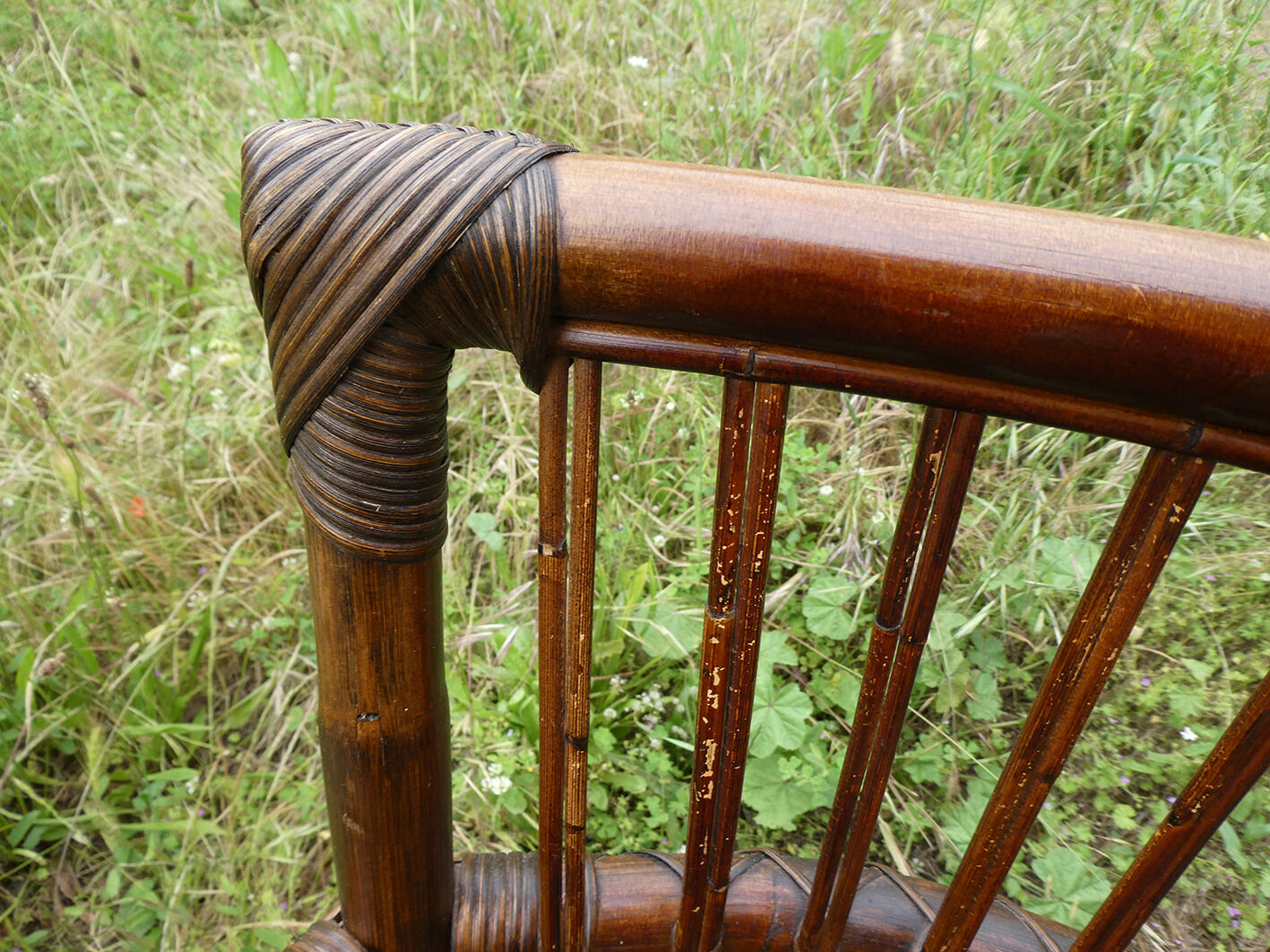Vintage rattan and bamboo chair