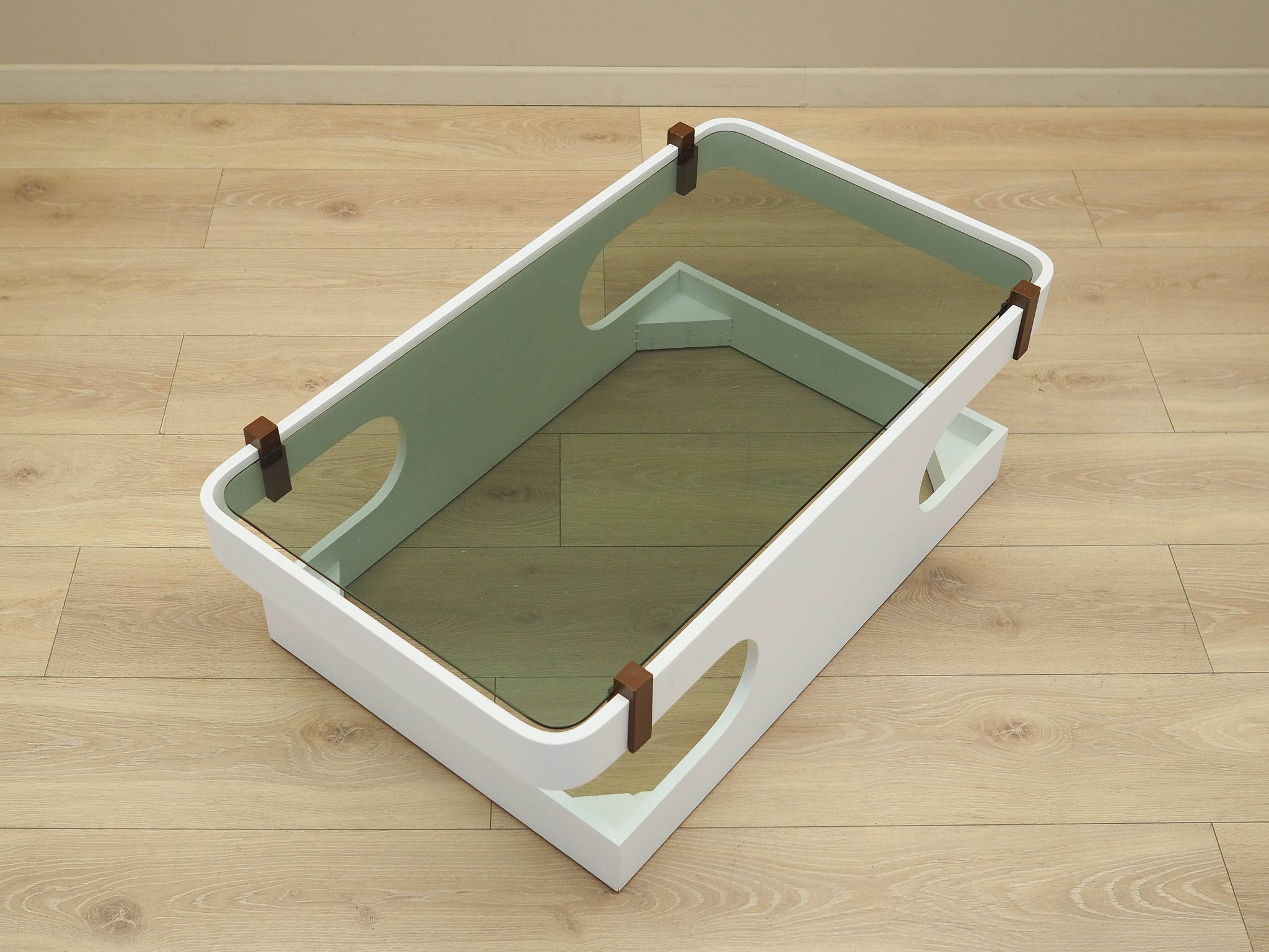 Glass coffee table, Italian design, 1970s, manufactured in Italy