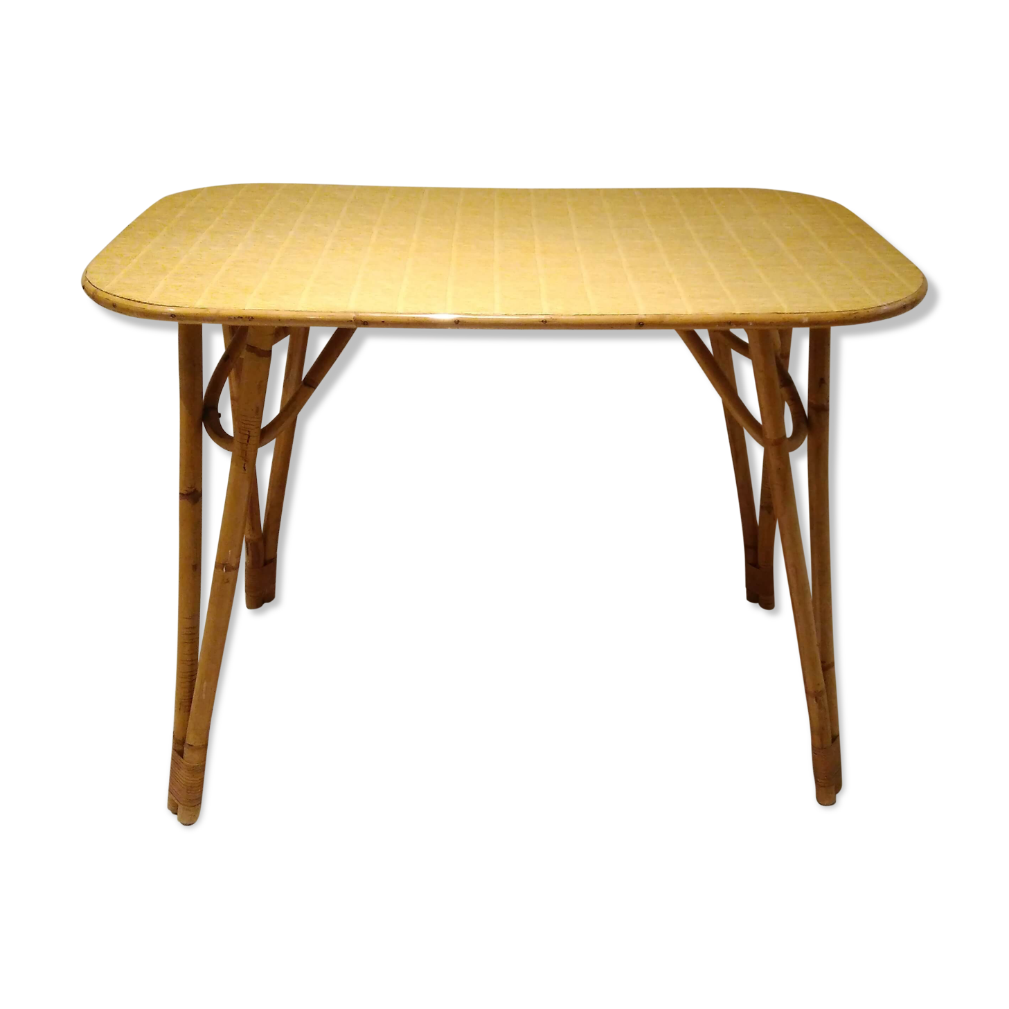 Vintage rattan dining table in the 60s