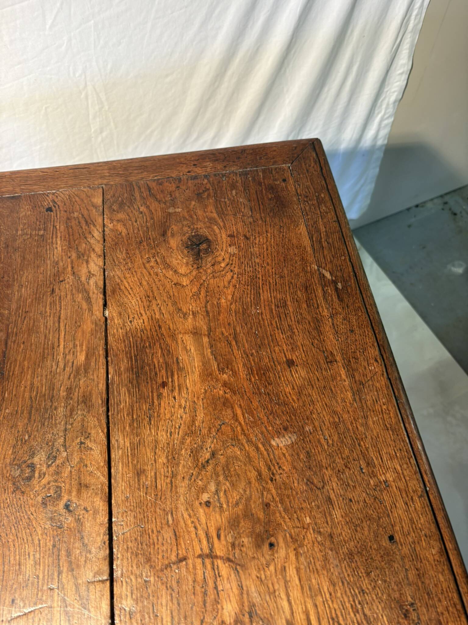 Antique solid wood table with turned legs