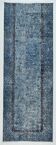 3x7 Blue Vintage Runner Rug, Handmade Wool Rug, Turkish Runner, 78x218Cm