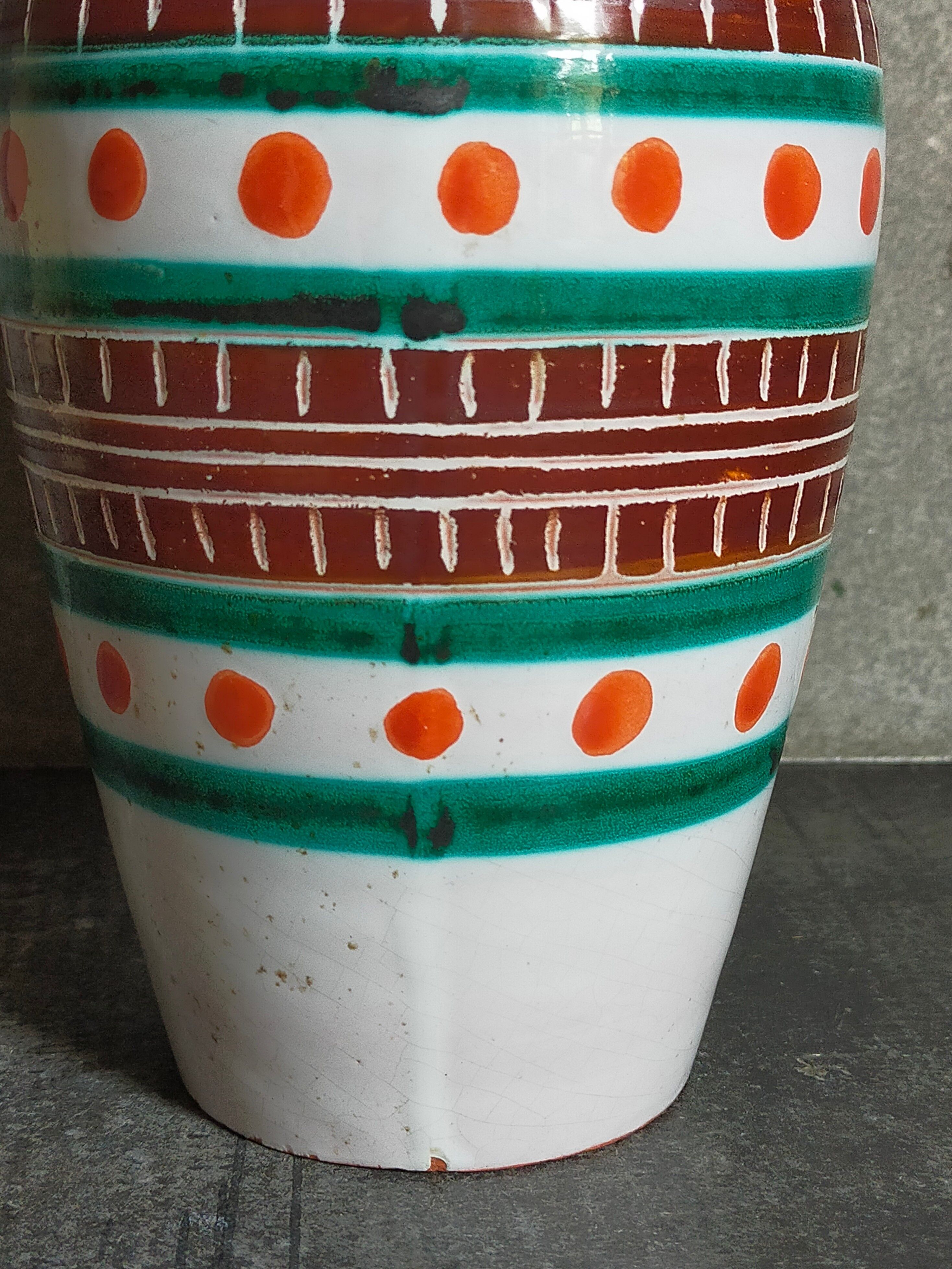 Vintage ceramic vase A. Fazio Vallauris 50s