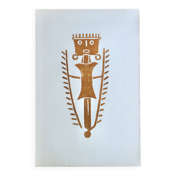 Original Pre-Columbian print, 1960s