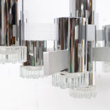 Pair of chandeliers from Sciolari 70 years chrome steel