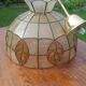Mother-of-pearl and brass pendant light