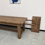 Large solid oak farm table with its extensions, 1950s