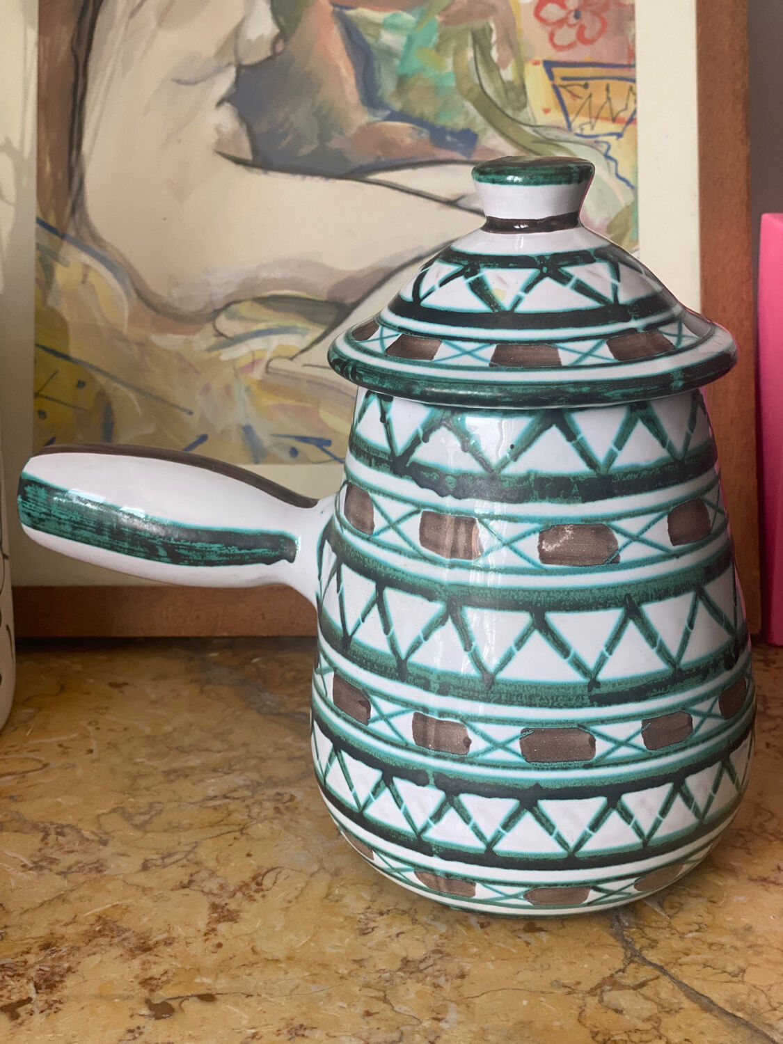 Vallauris vintage ceramic chocolatier signed Robert Picault