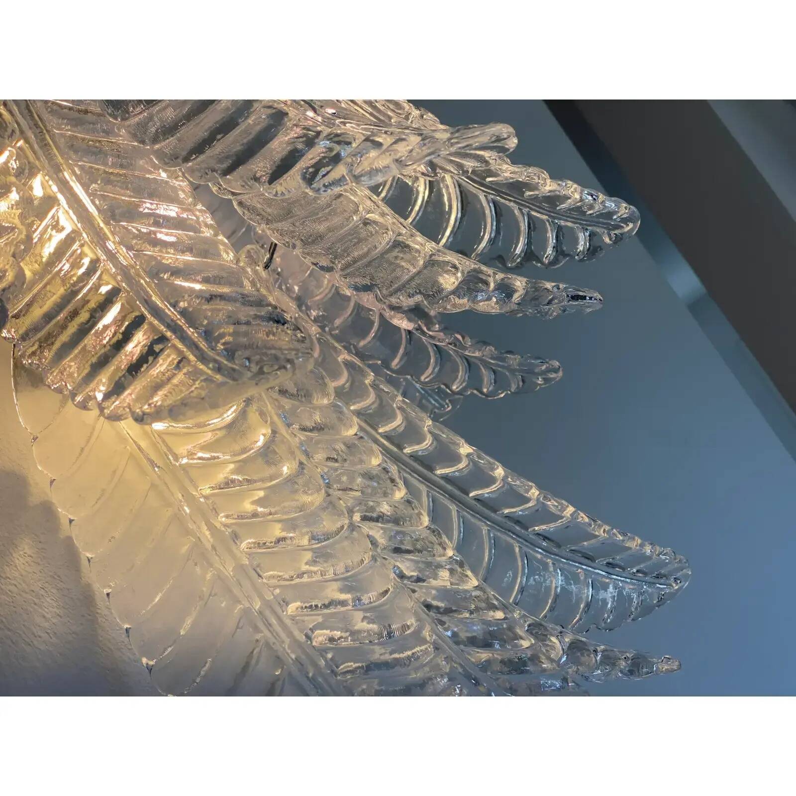 Transparent “Felci” Murano Glass Sconces – A Pair