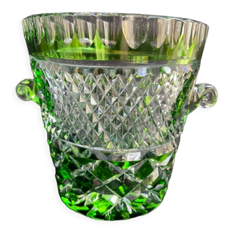 Blown and cut lined crystal ice bucket early twentieth century