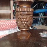 Vase bois sculpté