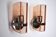 Pair of veca wall lamps in pink murano glass italy 1970