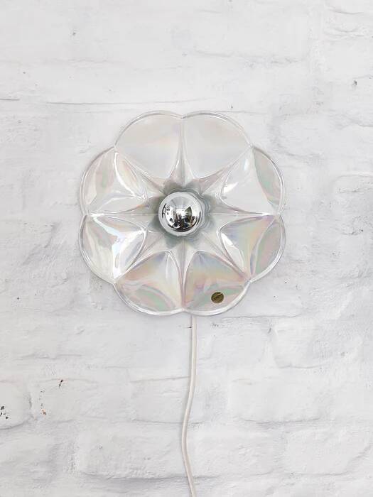 Mid-century iridescent porcelain wall lamp by Goebel for PAN Germany 1970s