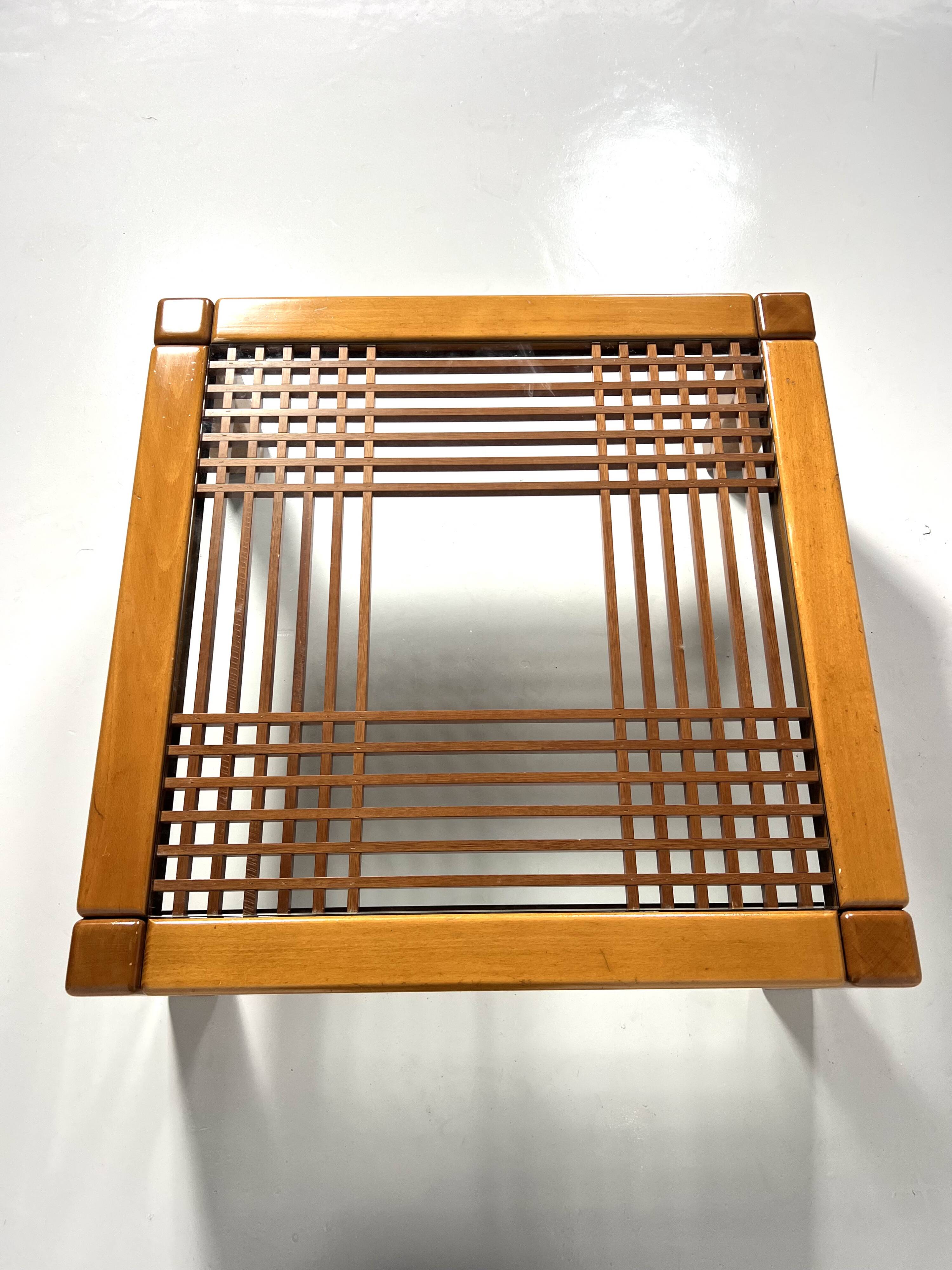 Mid-Century Coffee Table, Wood and Glass, Italy