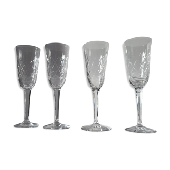 Crystal champagne flutes
