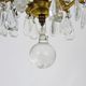 Bronze cage chandelier and glass tassels, with 4 lights. Chandelier tassels. 60s