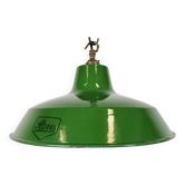 Industrial Green Enamel Factory Pendant Lamp from Revo, 1950s