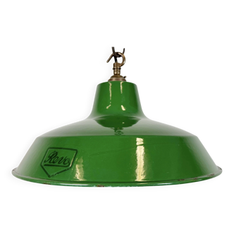 Industrial Green Enamel Factory Pendant Lamp from Revo, 1950s