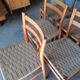 6 Scandinavian chairs wood and rope period 1960